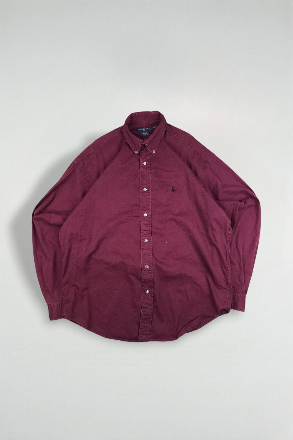 Vintage Ralph Lauren Blake Button Down Shirt Burgundy | 2000s Classic Casual