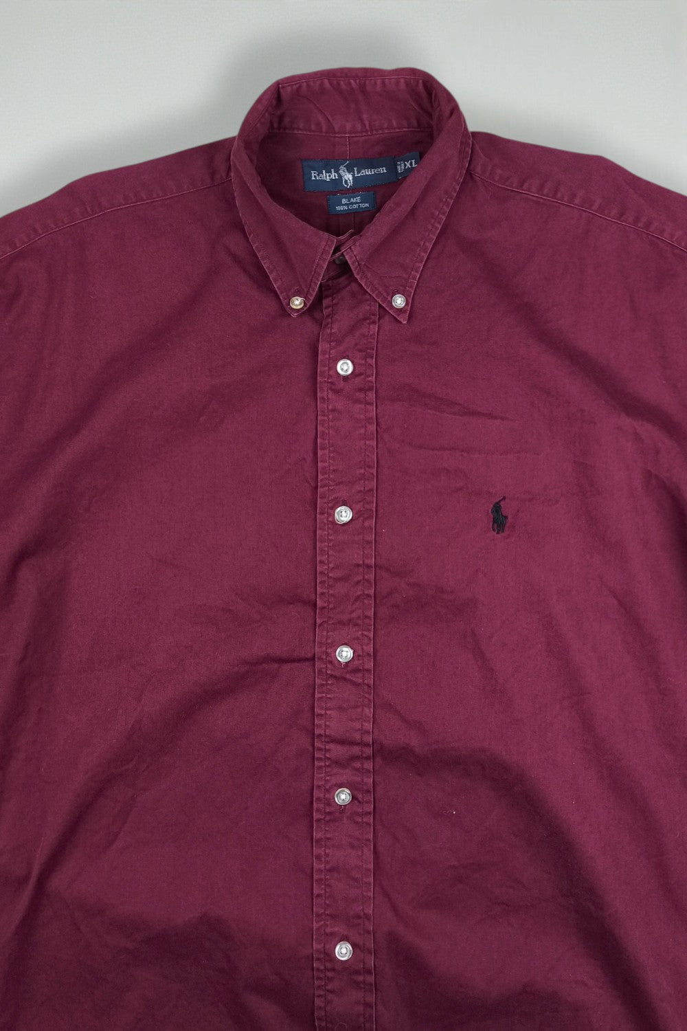 Vintage Ralph Lauren Blake Button Down Shirt Burgundy | 2000s Classic Casual