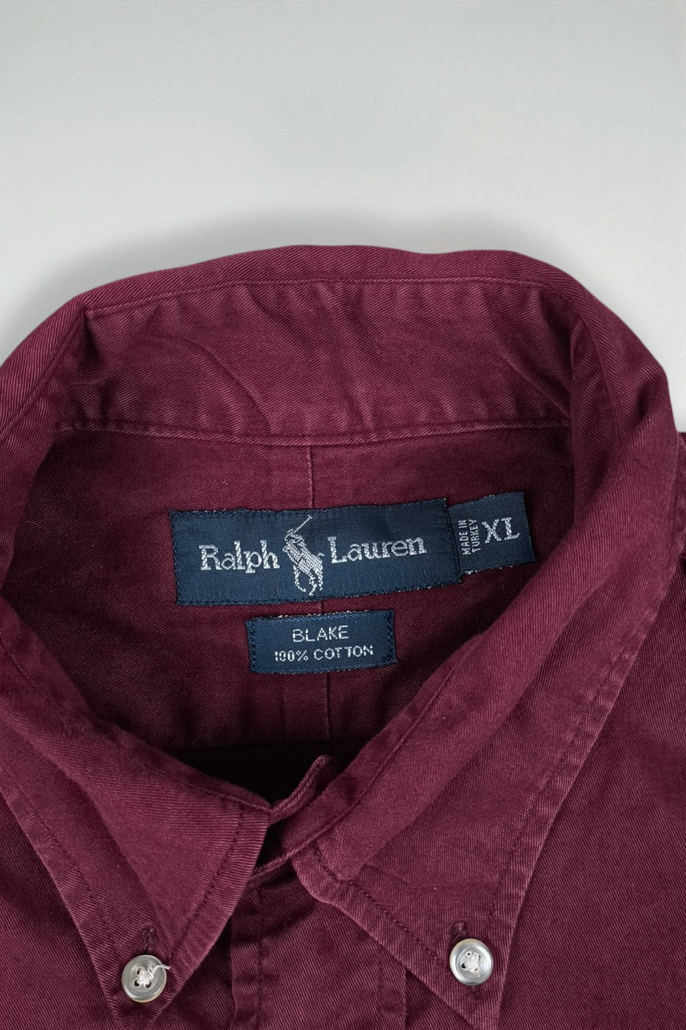 Vintage Ralph Lauren Blake Button Down Shirt Burgundy | 2000s Classic Casual