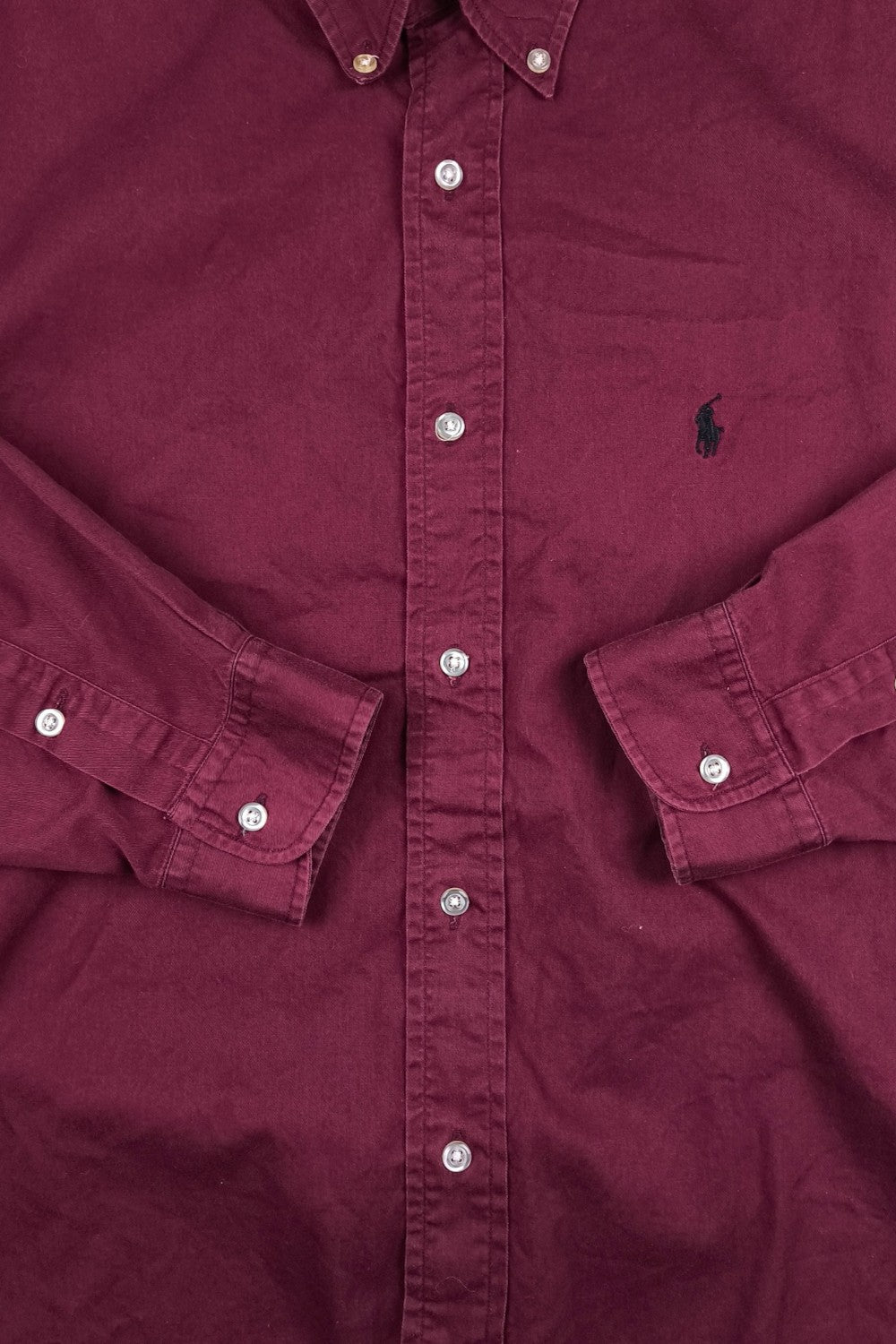 Vintage Ralph Lauren Blake Button Down Shirt Burgundy | 2000s Classic Casual
