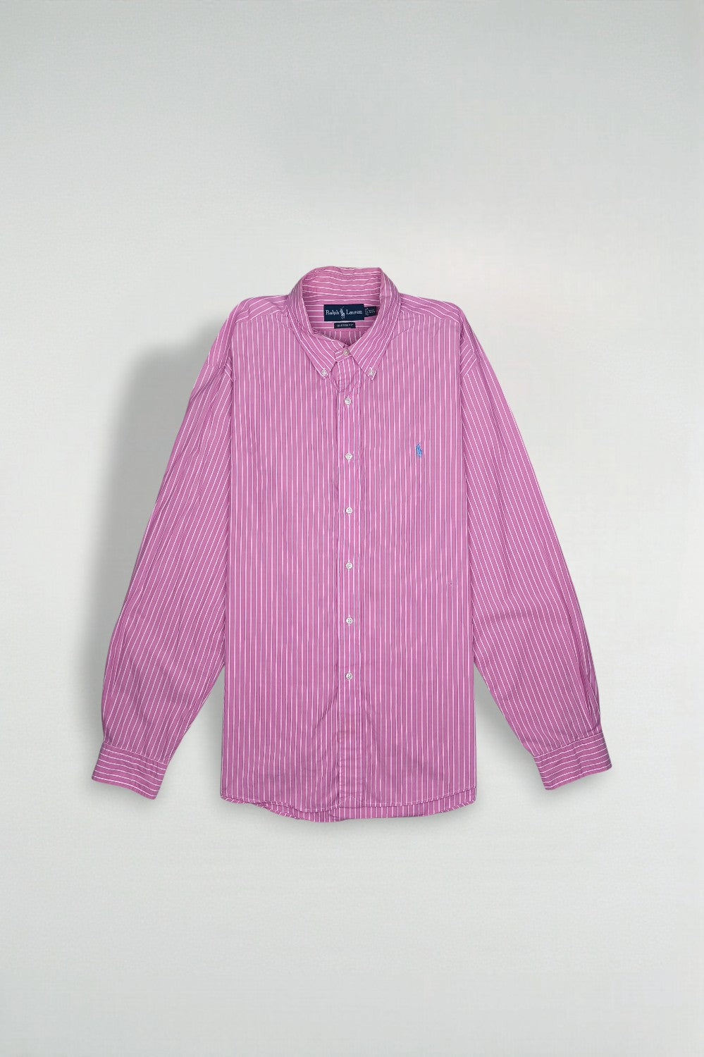 Ralph Lauren Custom Fit Striped Button Down Shirt Pink White | Classic Casual Oxford Style