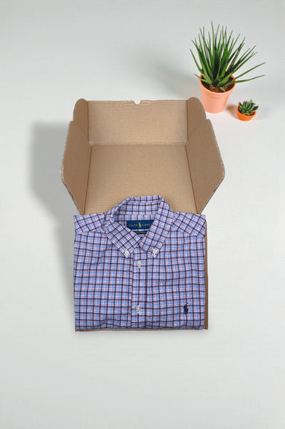 Vintage Polo Ralph Lauren Checkered Shirt Size XL Navy Red Blue | 2000s Collection