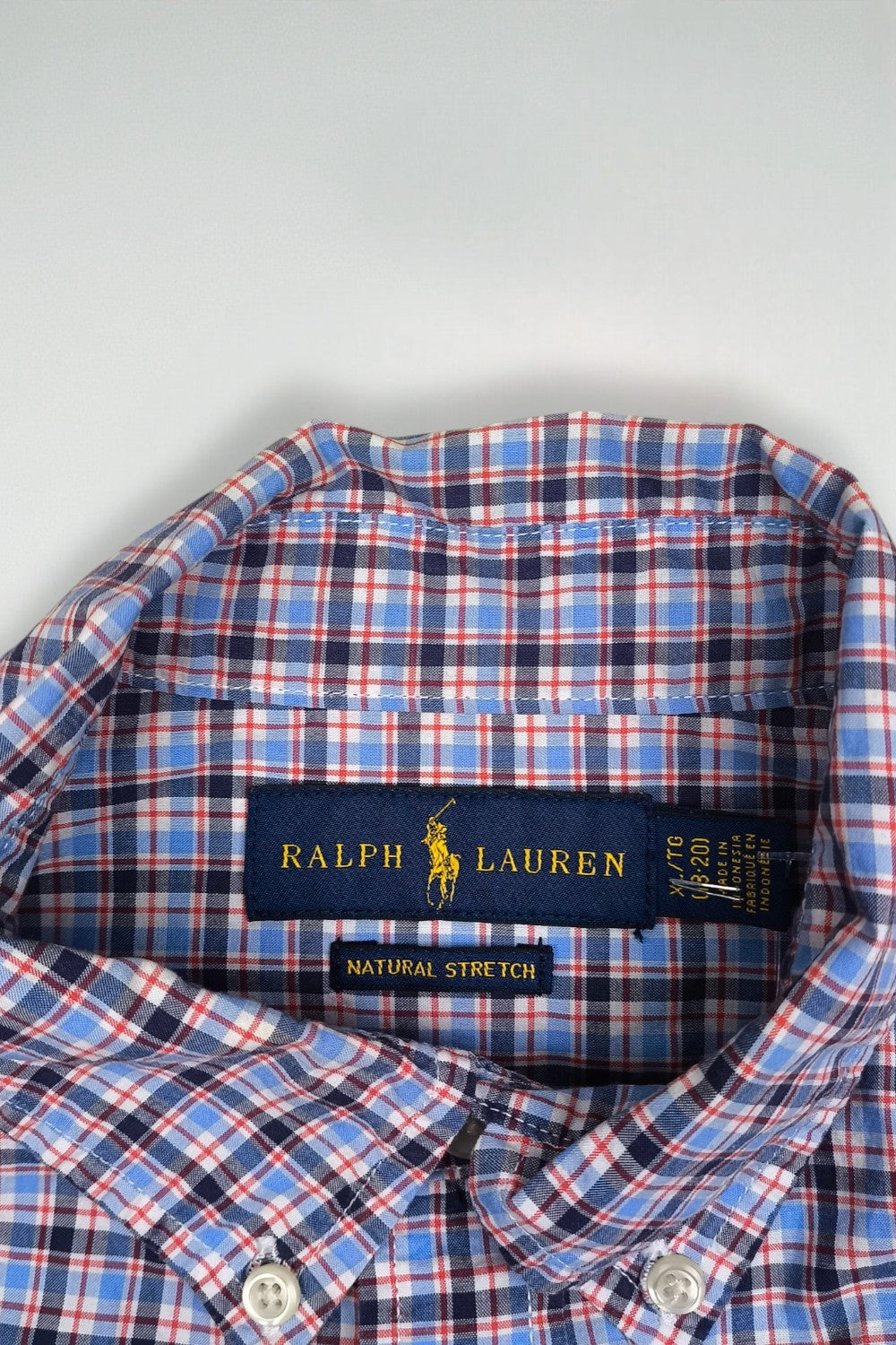 Vintage Polo Ralph Lauren Checkered Shirt Size XL Navy Red Blue | 2000s Collection