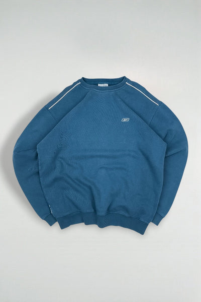 Vintage Reebok Small Logo Crewneck Sweatshirt Blue | Y2K Sportswear Essential