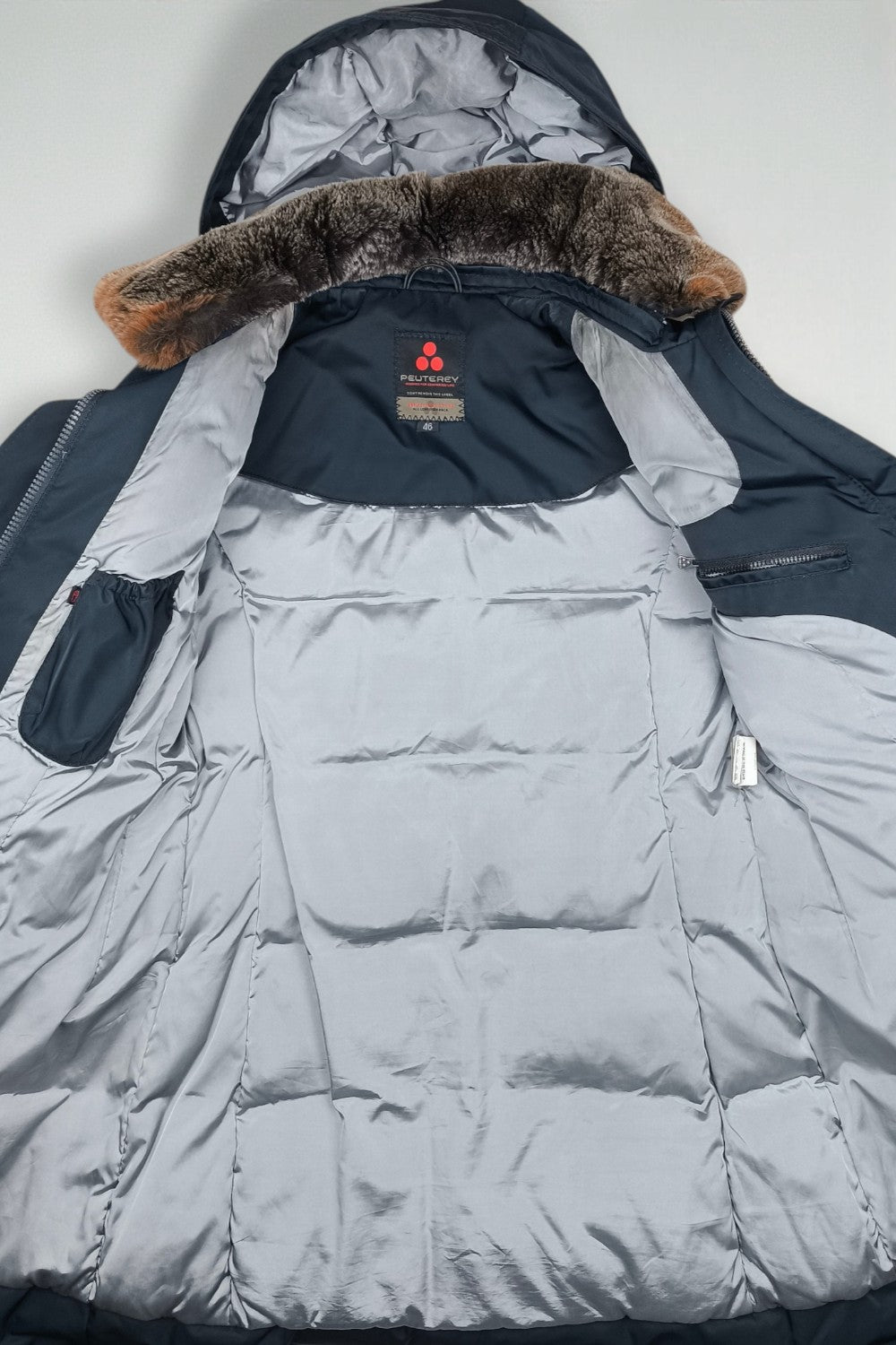 Peuterey Goose Down Belted Parka Jacket Navy Blue | Luxury Winter Outerwear