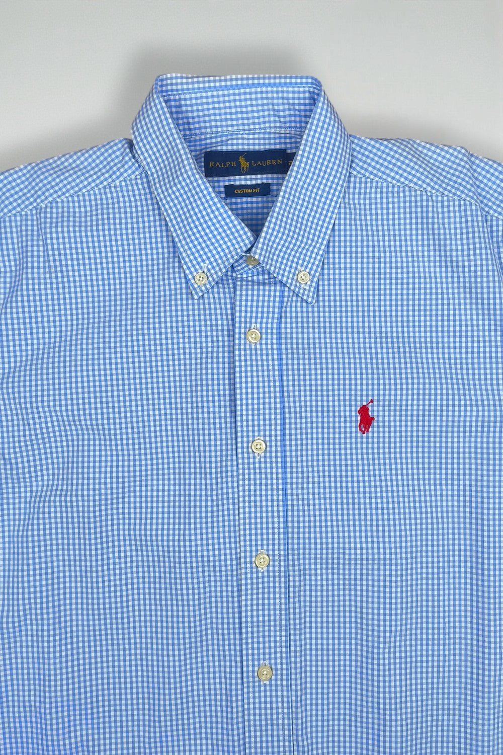 Polo Ralph Lauren Custom Fit Button Down Shirt Blue Check | Classic Casual Menswear