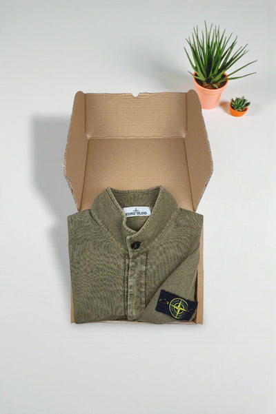 Vintage Stone Island Cotton Zip Sweatshirt Jacket Olive Green | Casual Utility Knitwear