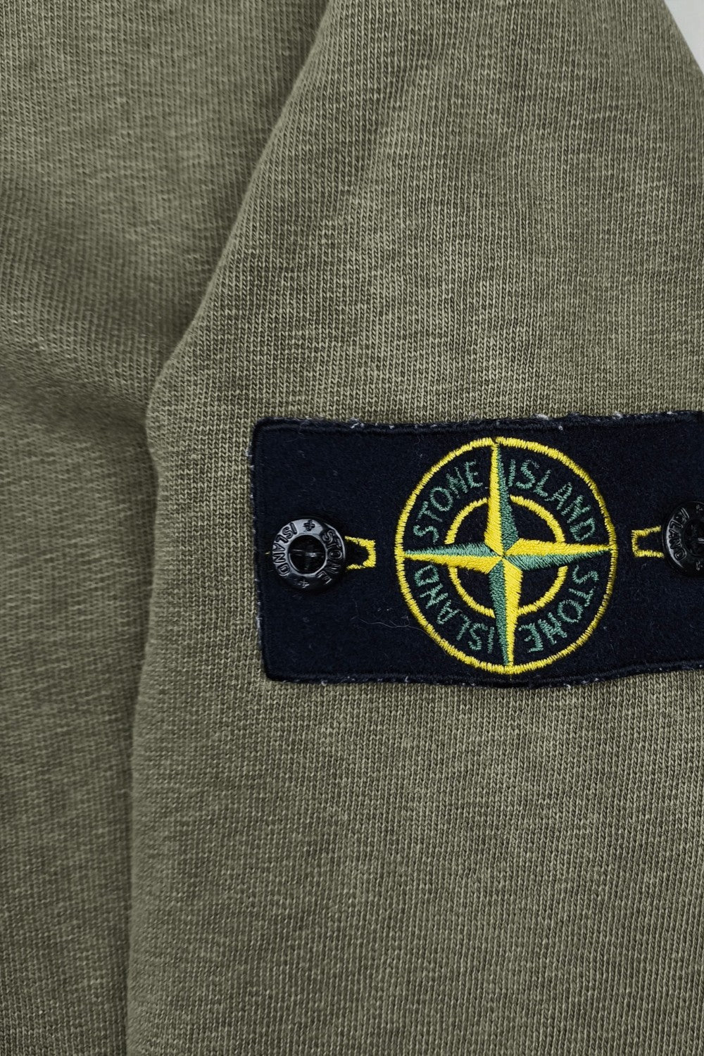 Vintage Stone Island Cotton Zip Sweatshirt Jacket Olive Green | Casual Utility Knitwear