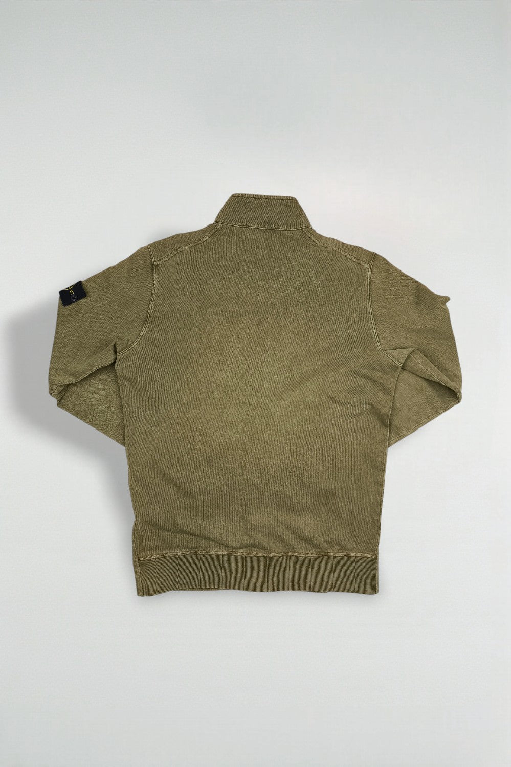 Vintage Stone Island Cotton Zip Sweatshirt Jacket Olive Green | Casual Utility Knitwear