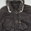 Giacca in pelle vintage Tanner's Paris marrone | Giacca con cappuccio anni '90