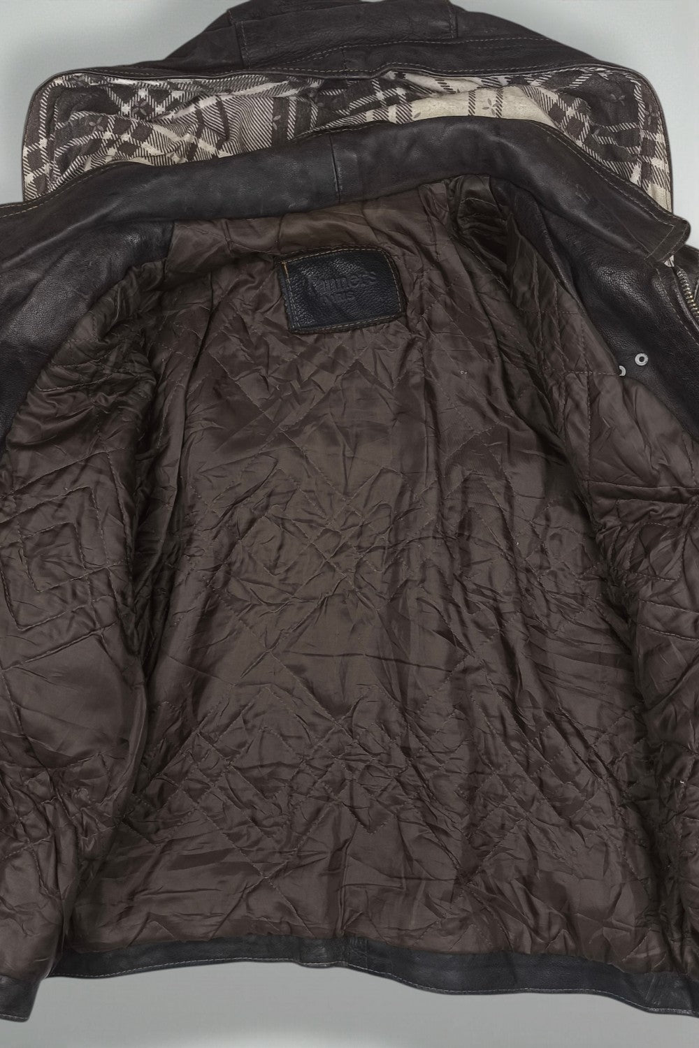 Giacca in pelle vintage Tanner's Paris marrone | Giacca con cappuccio anni '90