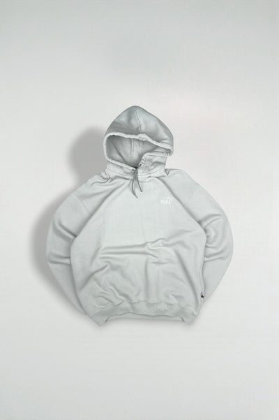 Vintage Puma Minimal Logo Hoodie Light Grey | Y2K Sportswear Sweatshirt