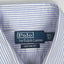 Vintage Polo Ralph Lauren Striped Button Up Shirt White Purple | Classic Casual Oxford Style