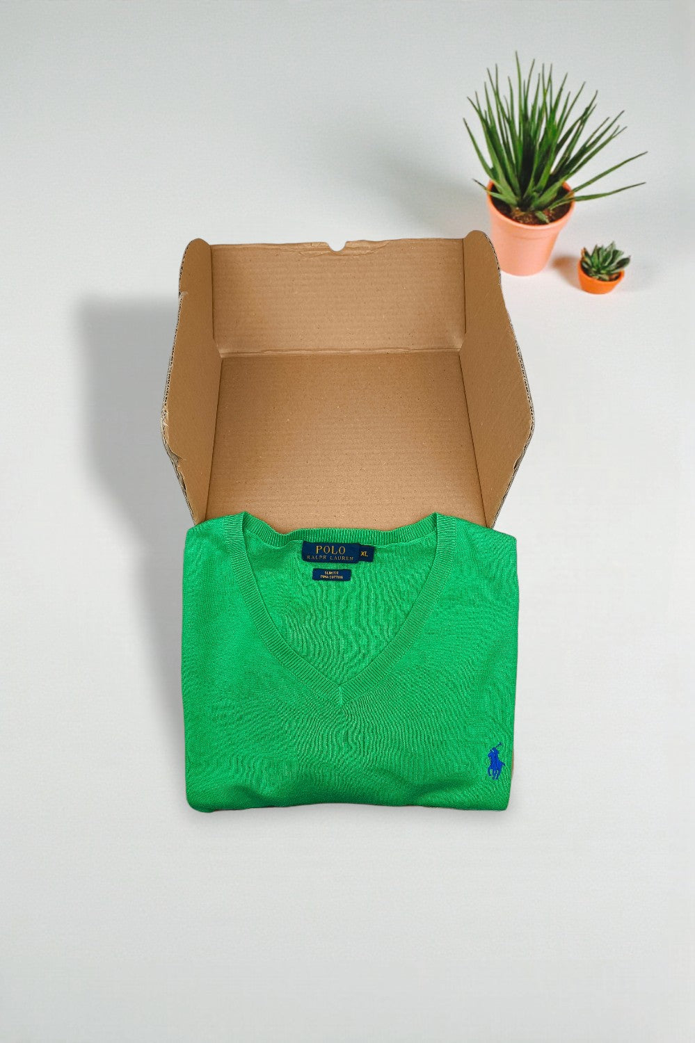 Maglione Polo Ralph Lauren di seconda mano, verde | Cotone Pima slim fit anni 2010