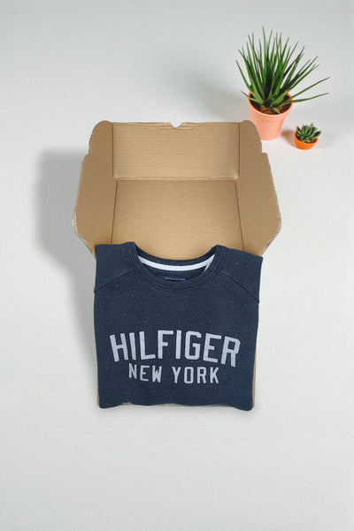 Vintage Tommy Hilfiger New York Logo Sweatshirt Navy Blue | 2000s Casual Streetwear