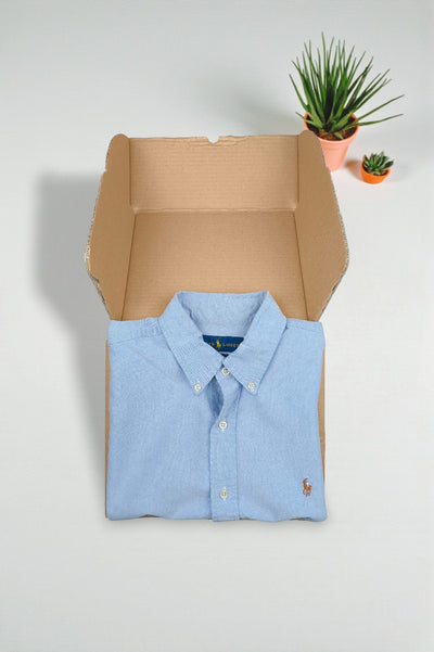 Vintage Polo Ralph Lauren Oxford Shirt Light Blue | Classic Slim Fit Button Down