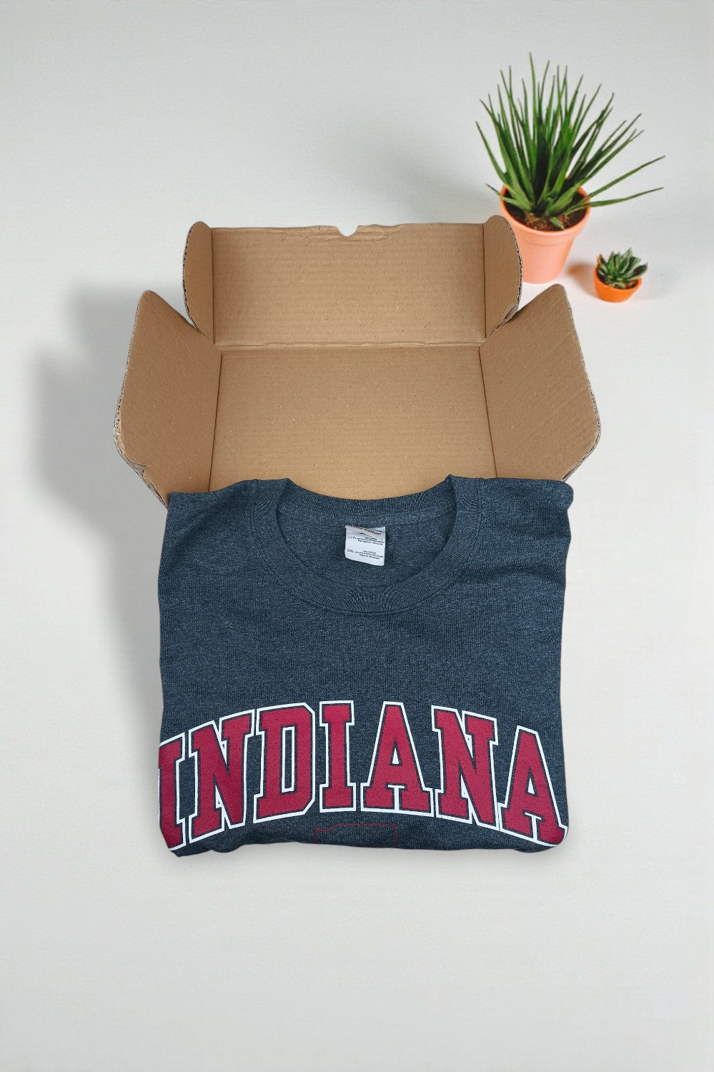 Vintage Indiana University Long Sleeve T-Shirt Grey 2XL USA College