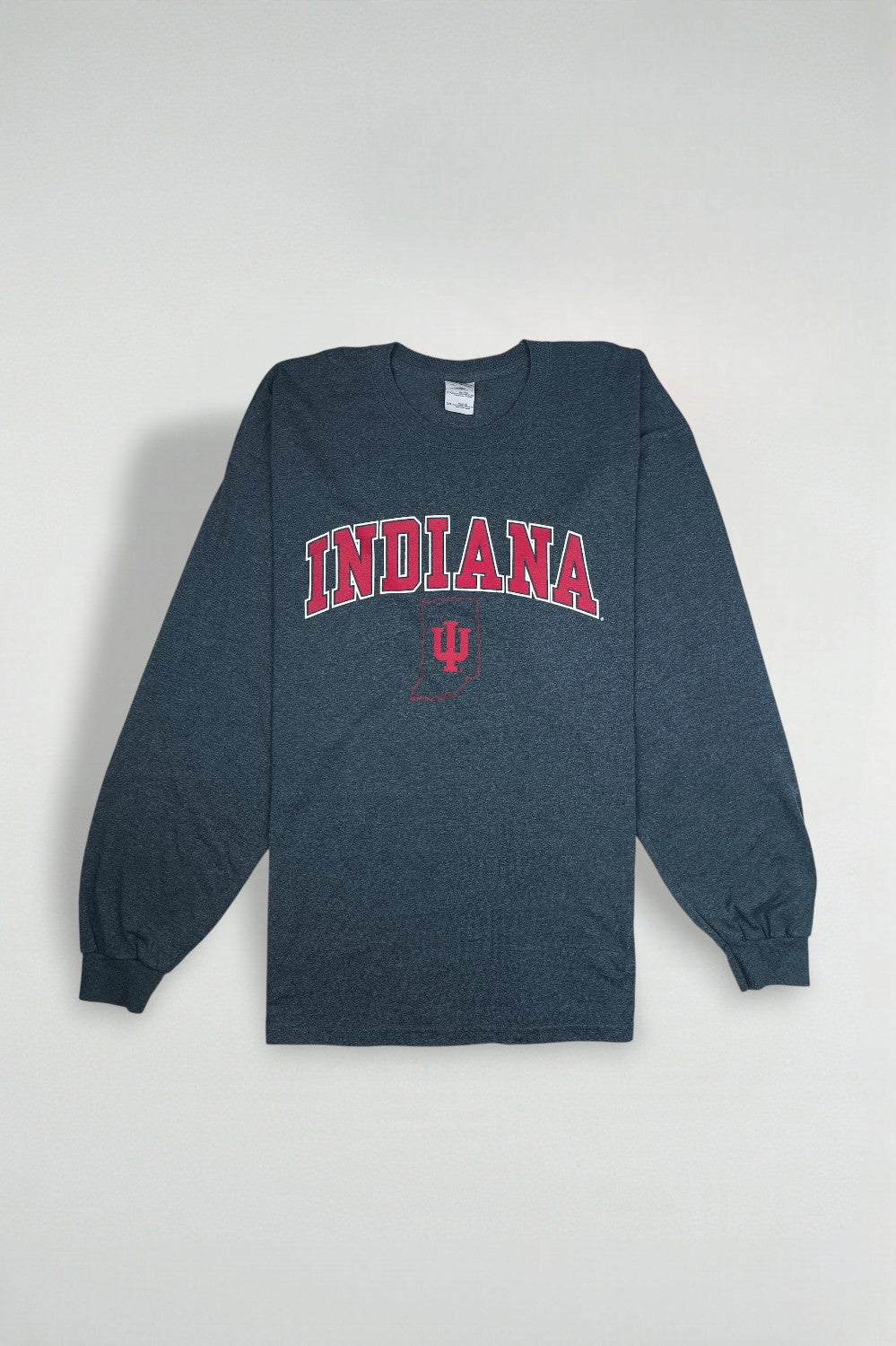 Vintage Indiana University Long Sleeve T-Shirt Grey 2XL USA College