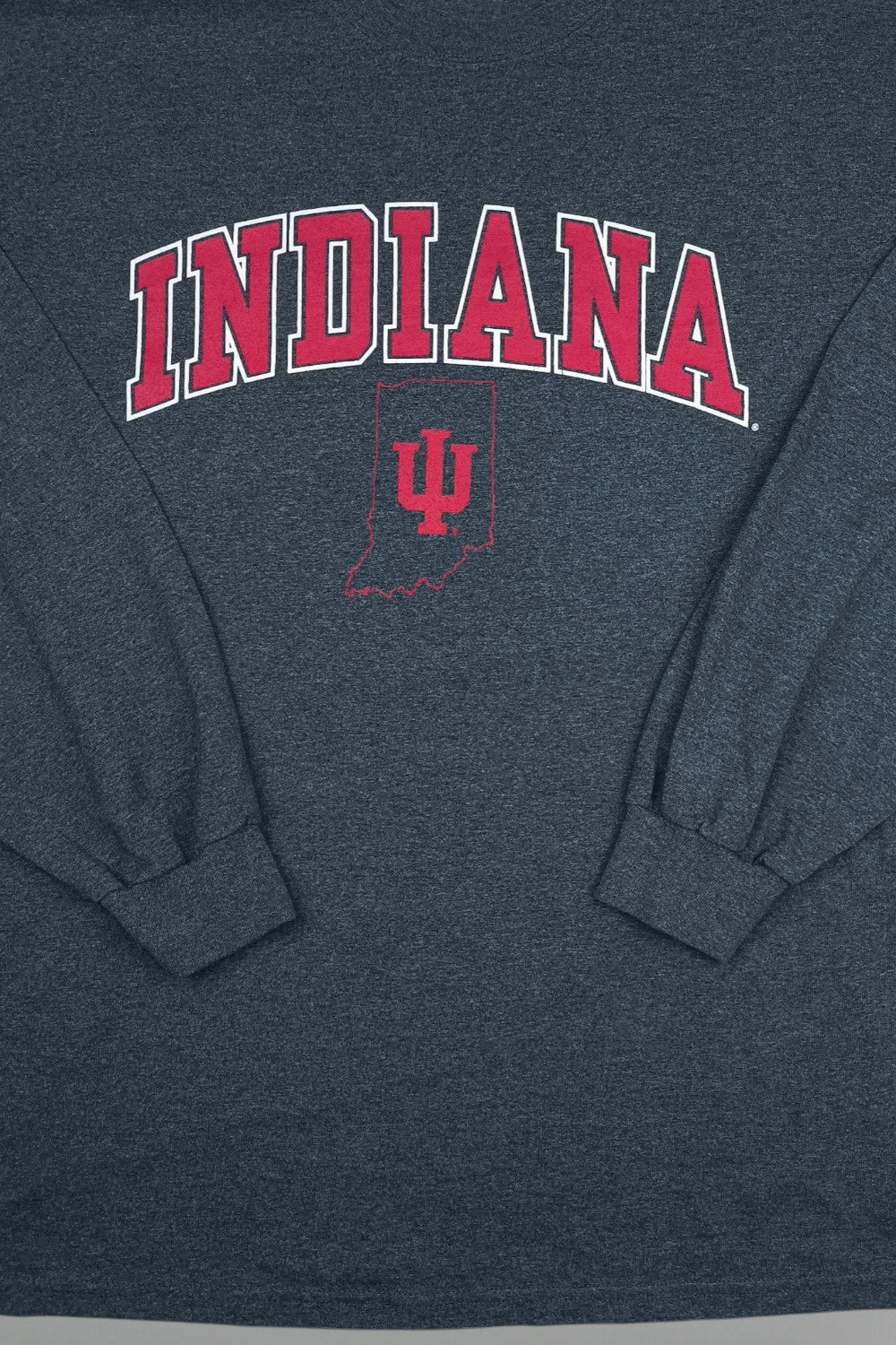 Vintage Indiana University Long Sleeve T-Shirt Grey 2XL USA College