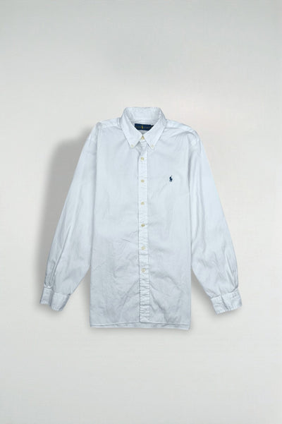Ralph Lauren Button Down Shirt White Cotton Classic Fit | Casual