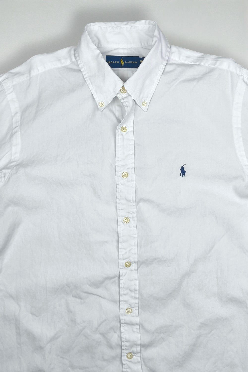 Ralph Lauren Button Down Shirt White Cotton Classic Fit | Casual