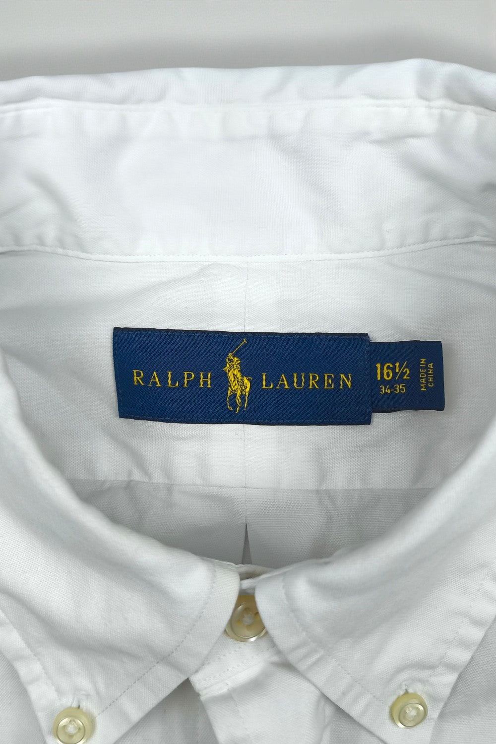 Ralph Lauren Button Down Shirt White Cotton Classic Fit | Casual