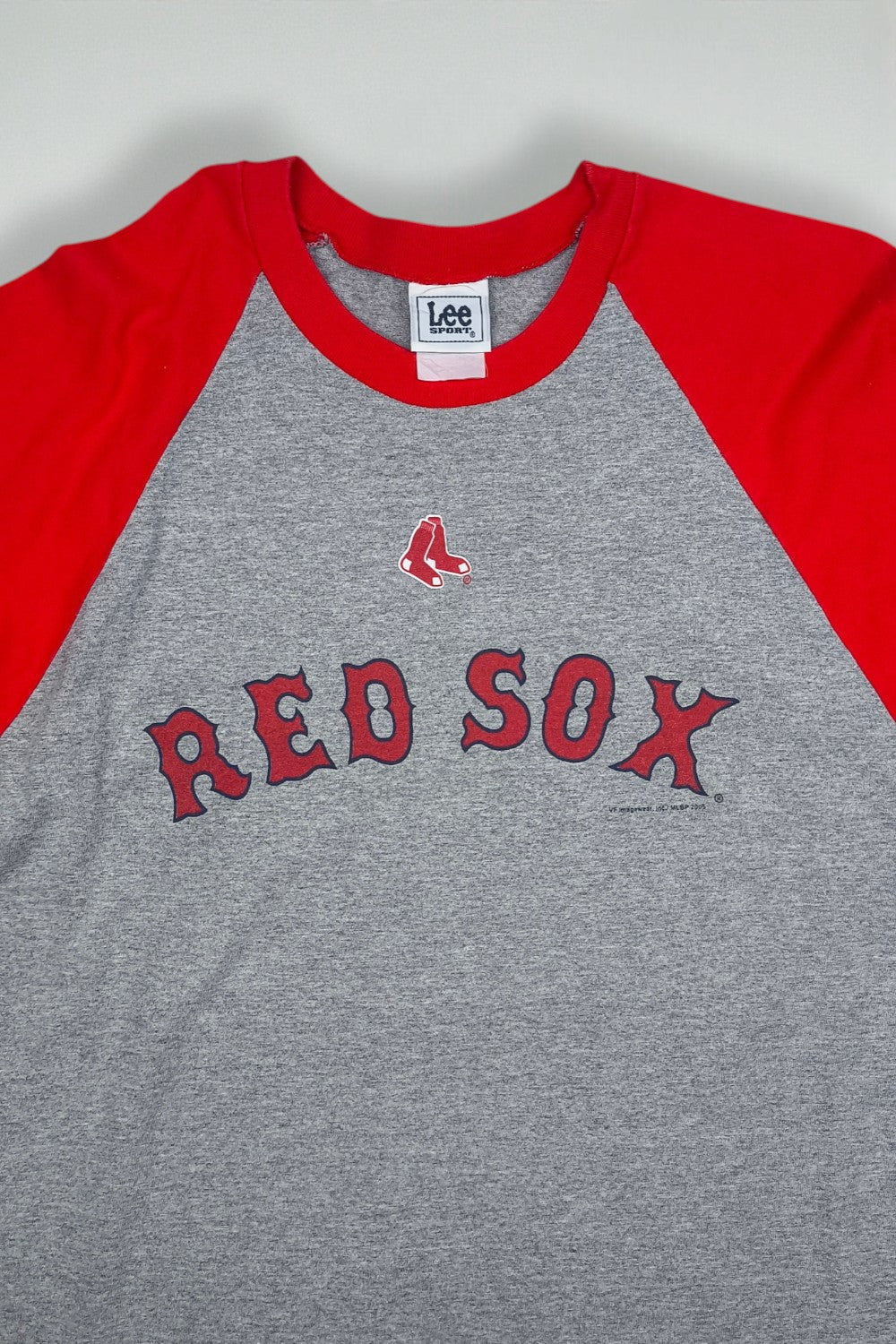 Vintage Lee Sport Red Sox MLB Raglan T-Shirt Grey Red | 2000s
