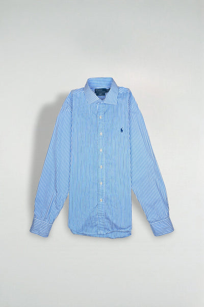 Vintage Polo Ralph Lauren Striped Shirt Blue White | Classic Cotton