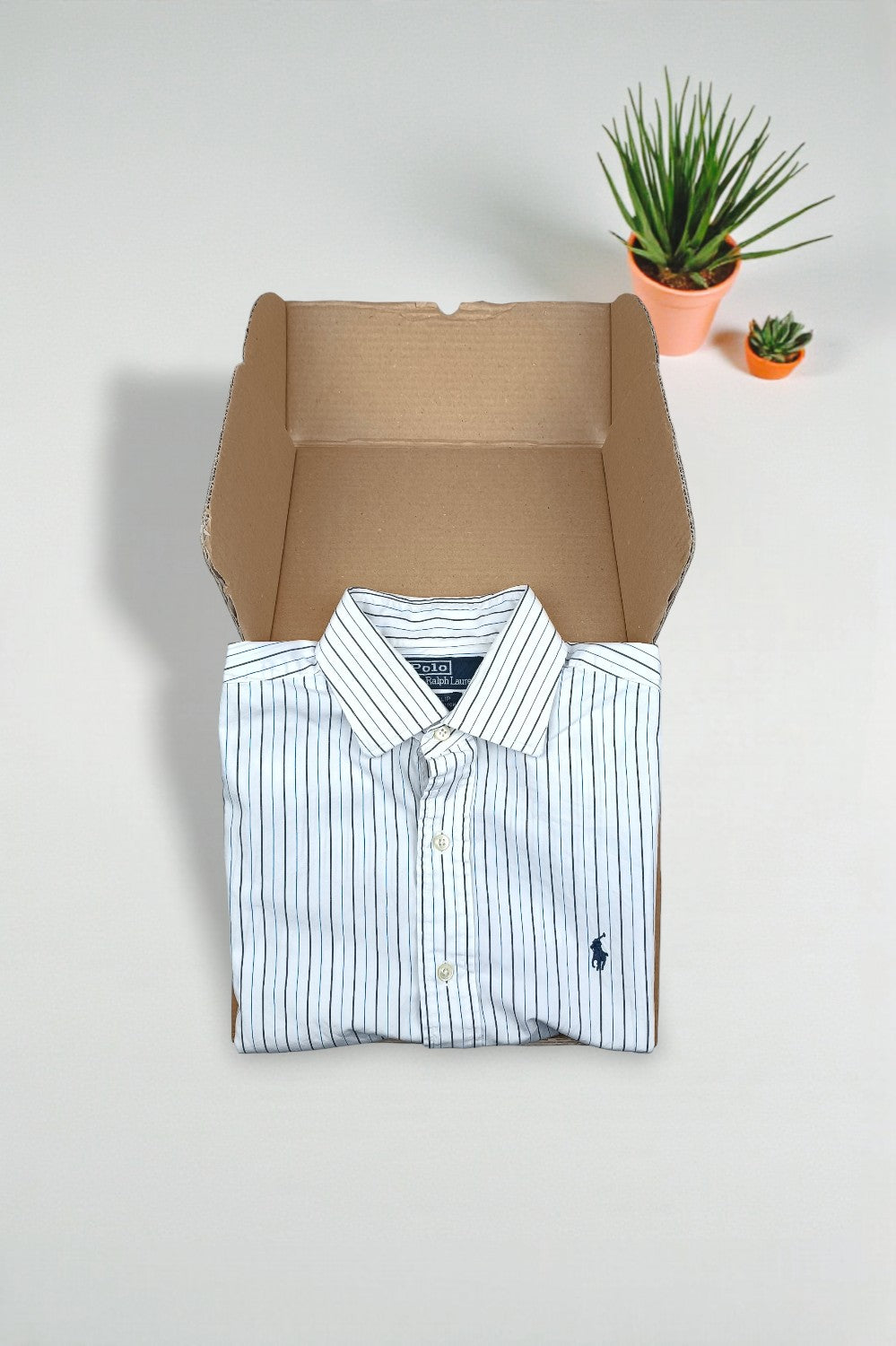 Vintage Polo Ralph Lauren Striped Shirt White Blue | Classic Cotton