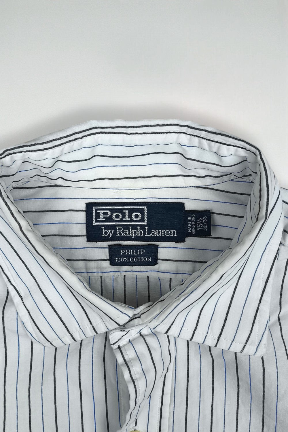 Vintage Polo Ralph Lauren Striped Shirt White Blue | Classic Cotton