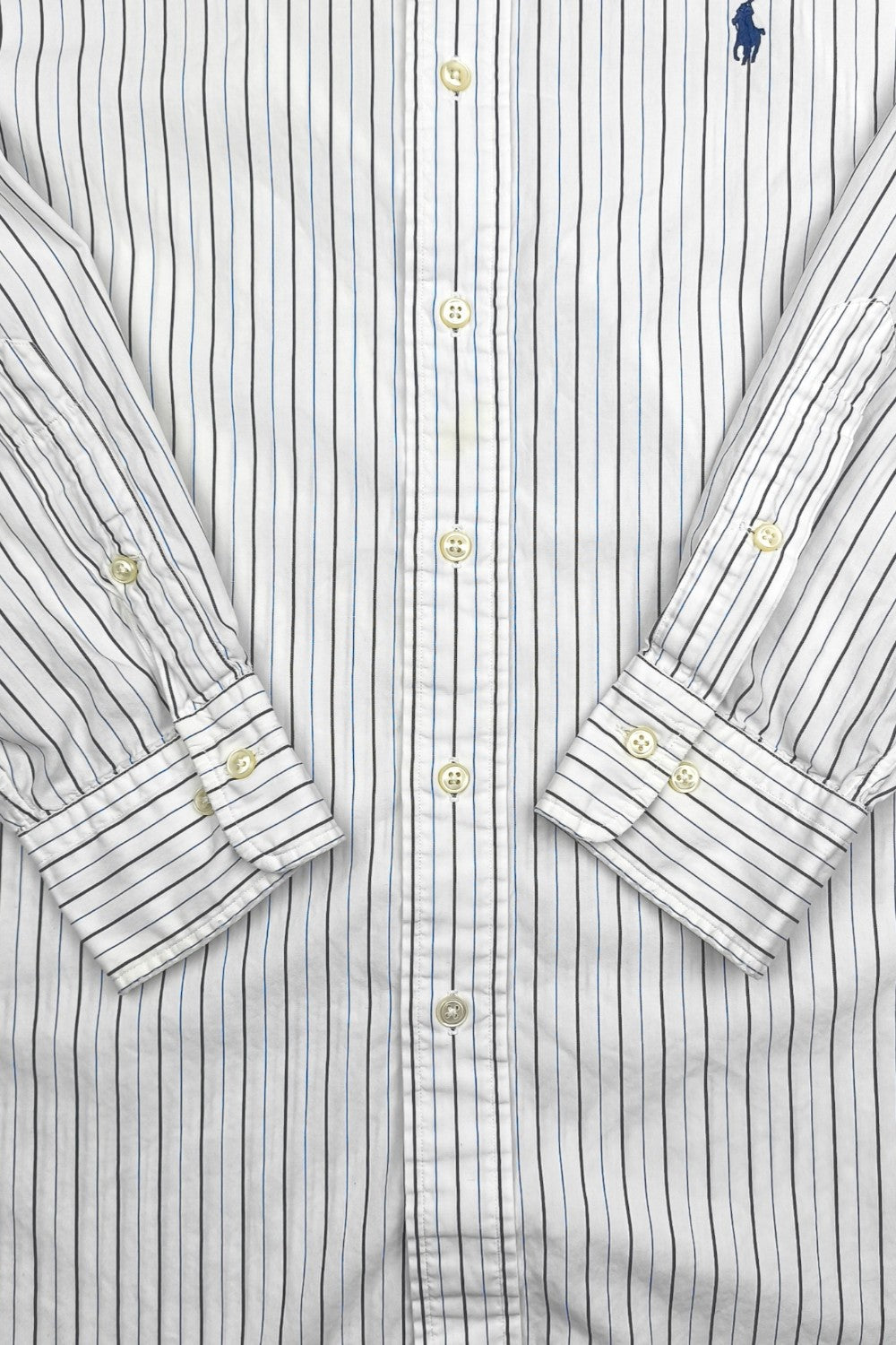 Vintage Polo Ralph Lauren Striped Shirt White Blue | Classic Cotton