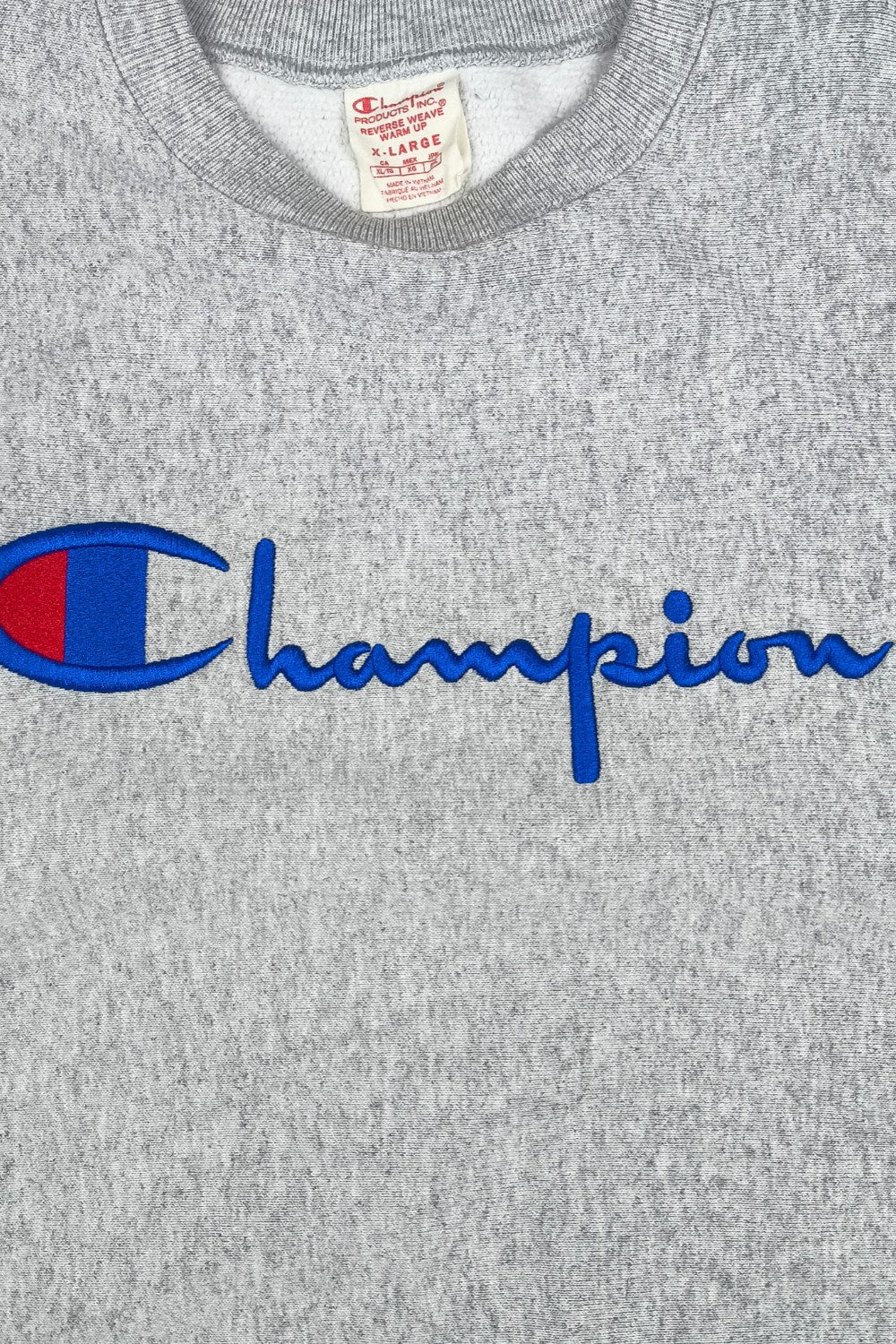 Vintage Champion Reverse Weave Sweatshirt Grey | Classic Logo XL