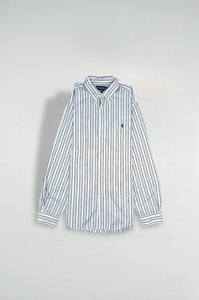 Ralph Lauren Golf Striped Shirt White Purple Classic Fit XL