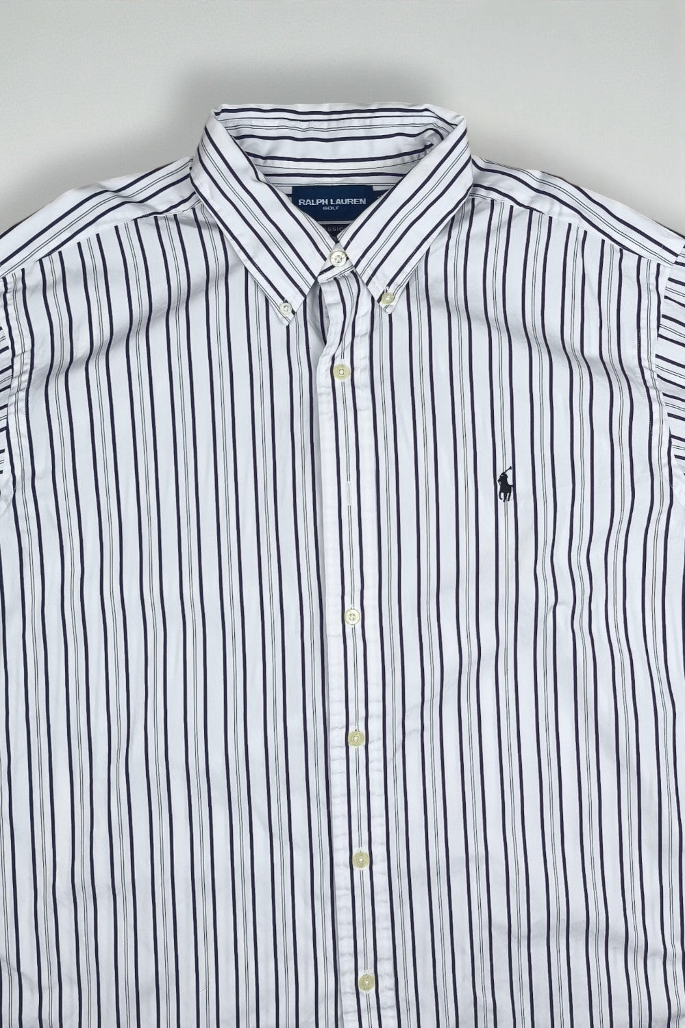 Ralph Lauren Golf Striped Shirt White Purple Classic Fit XL