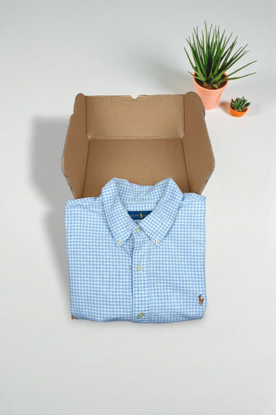 Polo Ralph Lauren Checked Shirt Blue White | Casual Button Down