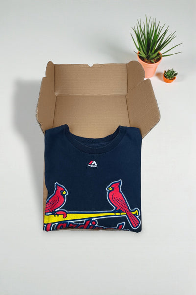 Maglietta vintage Majestic St. Louis Cardinals MLB blu navy | Abbigliamento della squadra anni 2010
