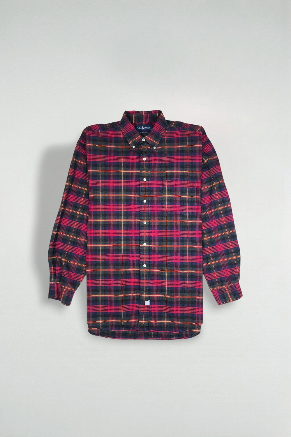 Ralph Lauren Plaid Oxford Shirt Red Blue | Classic Casual XL