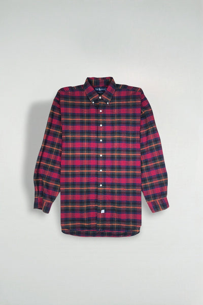 Ralph Lauren Plaid Oxford Shirt Red Blue | Classic Casual XL