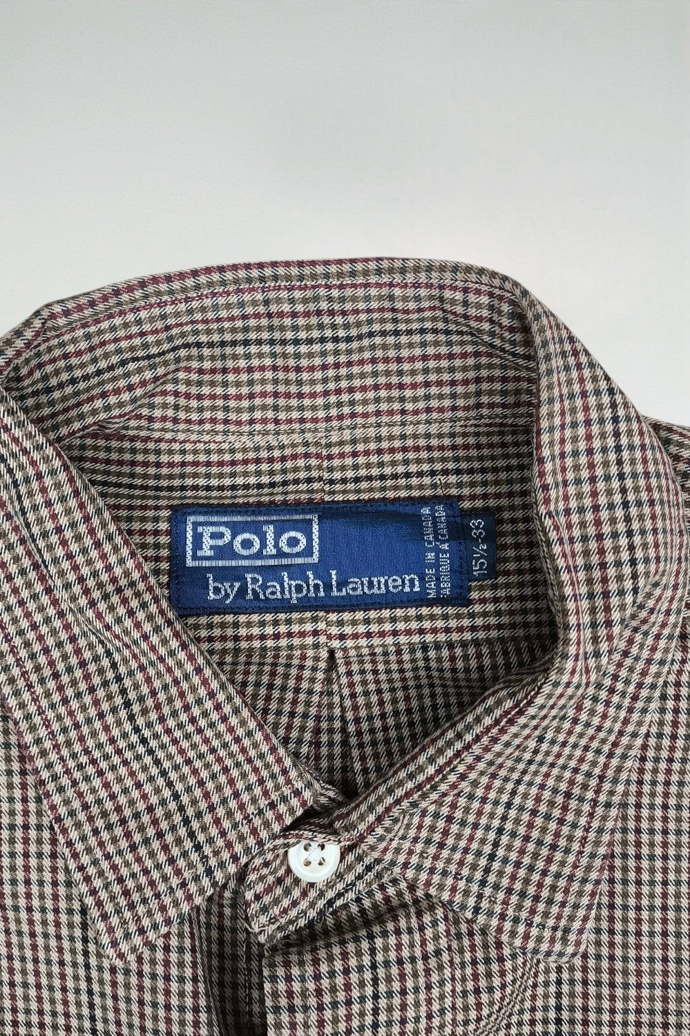 Vintage Polo Ralph Lauren Check Shirt Beige Brown | Classic Button Down