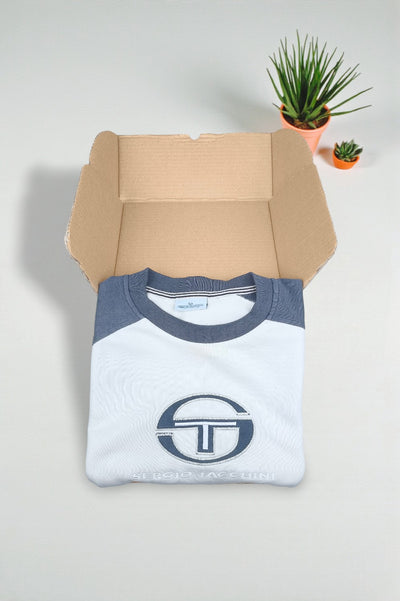 Vintage Sergio Tacchini Logo Sweatshirt White Grey | 90s Sportswear