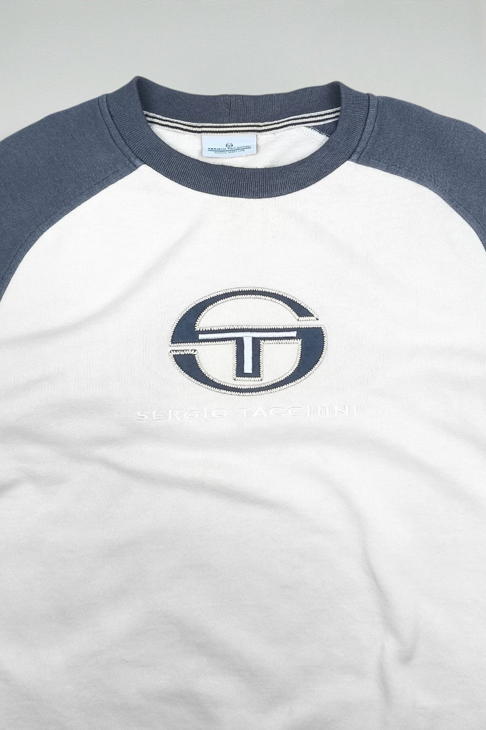 Vintage Sergio Tacchini Logo Sweatshirt White Grey | 90s Sportswear