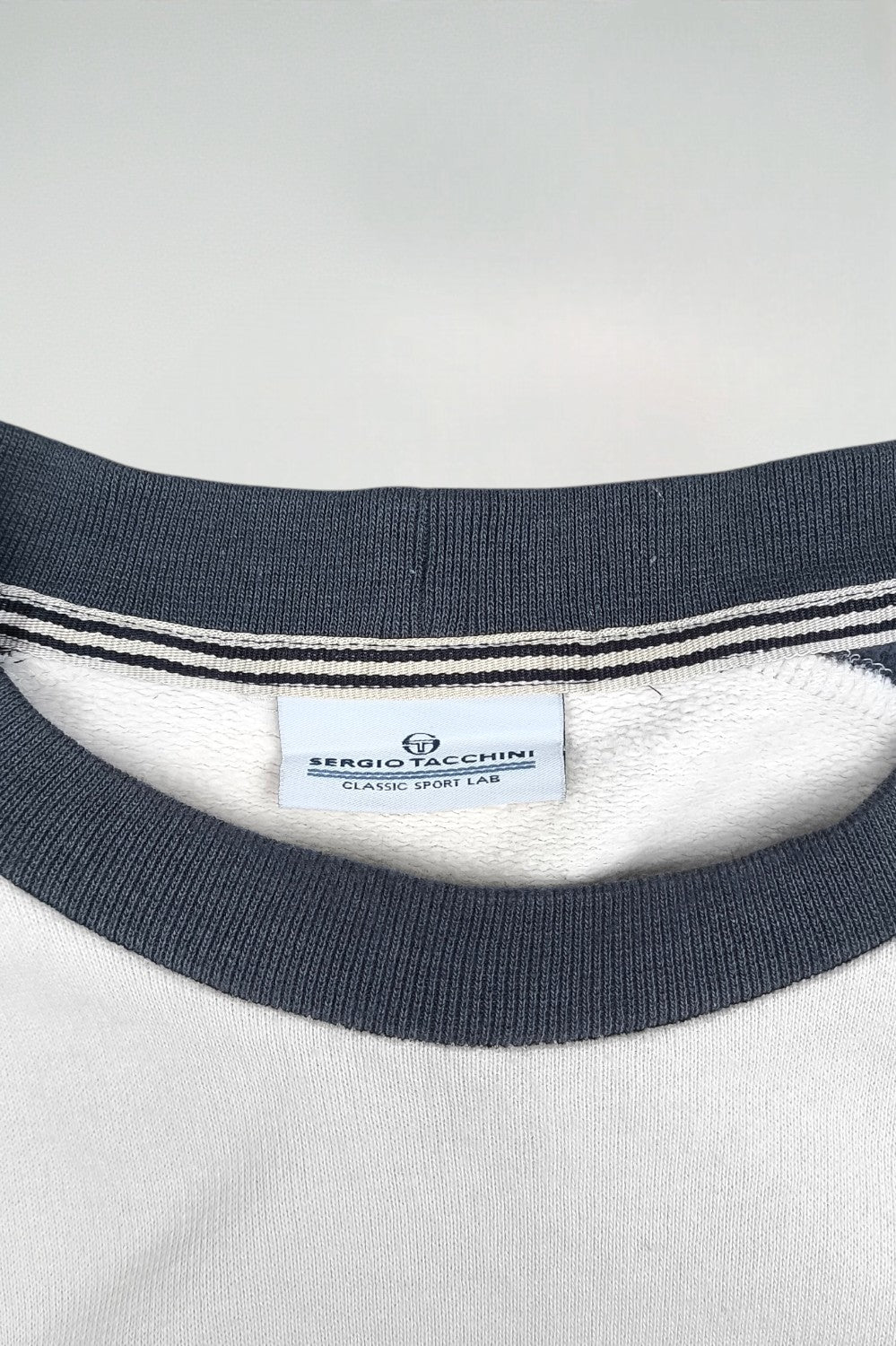 Vintage Sergio Tacchini Logo Sweatshirt White Grey | 90s Sportswear