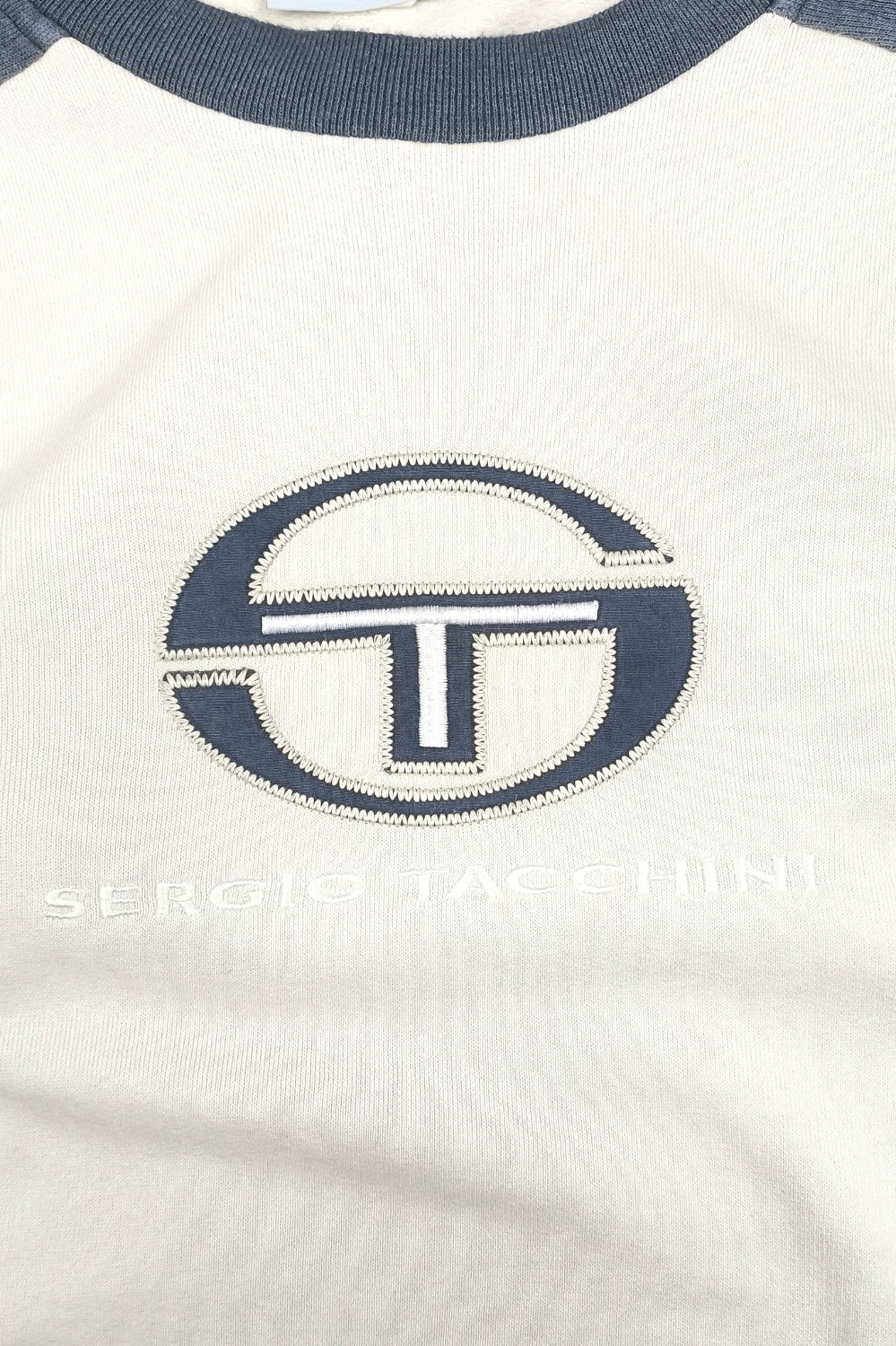 Vintage Sergio Tacchini Logo Sweatshirt White Grey | 90s Sportswear
