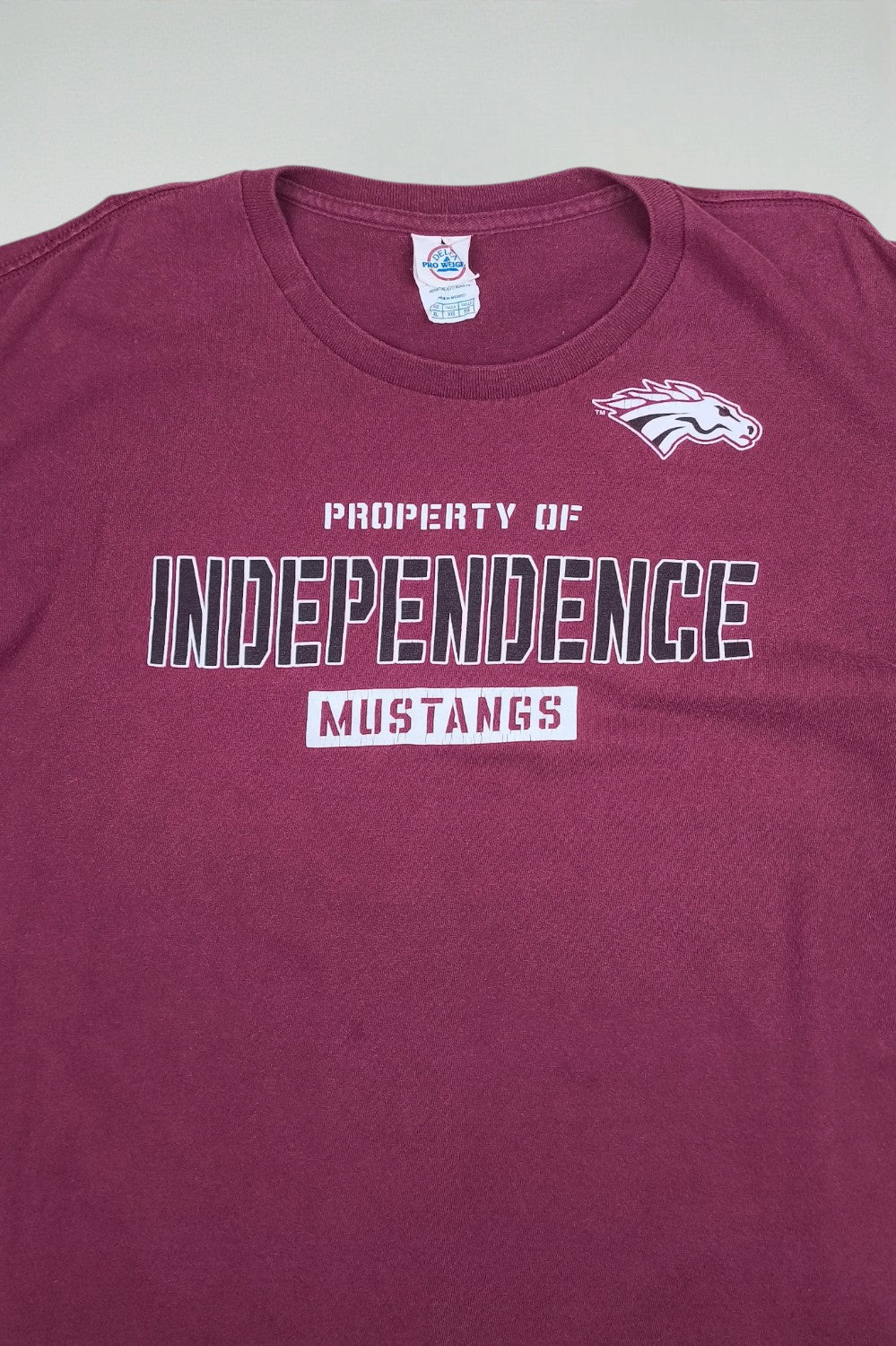 Vintage Independence Mustangs Sweatshirt Burgundy XL Delta Pro Weight