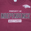 Vintage Independence Mustangs Sweatshirt Burgundy XL Delta Pro Weight