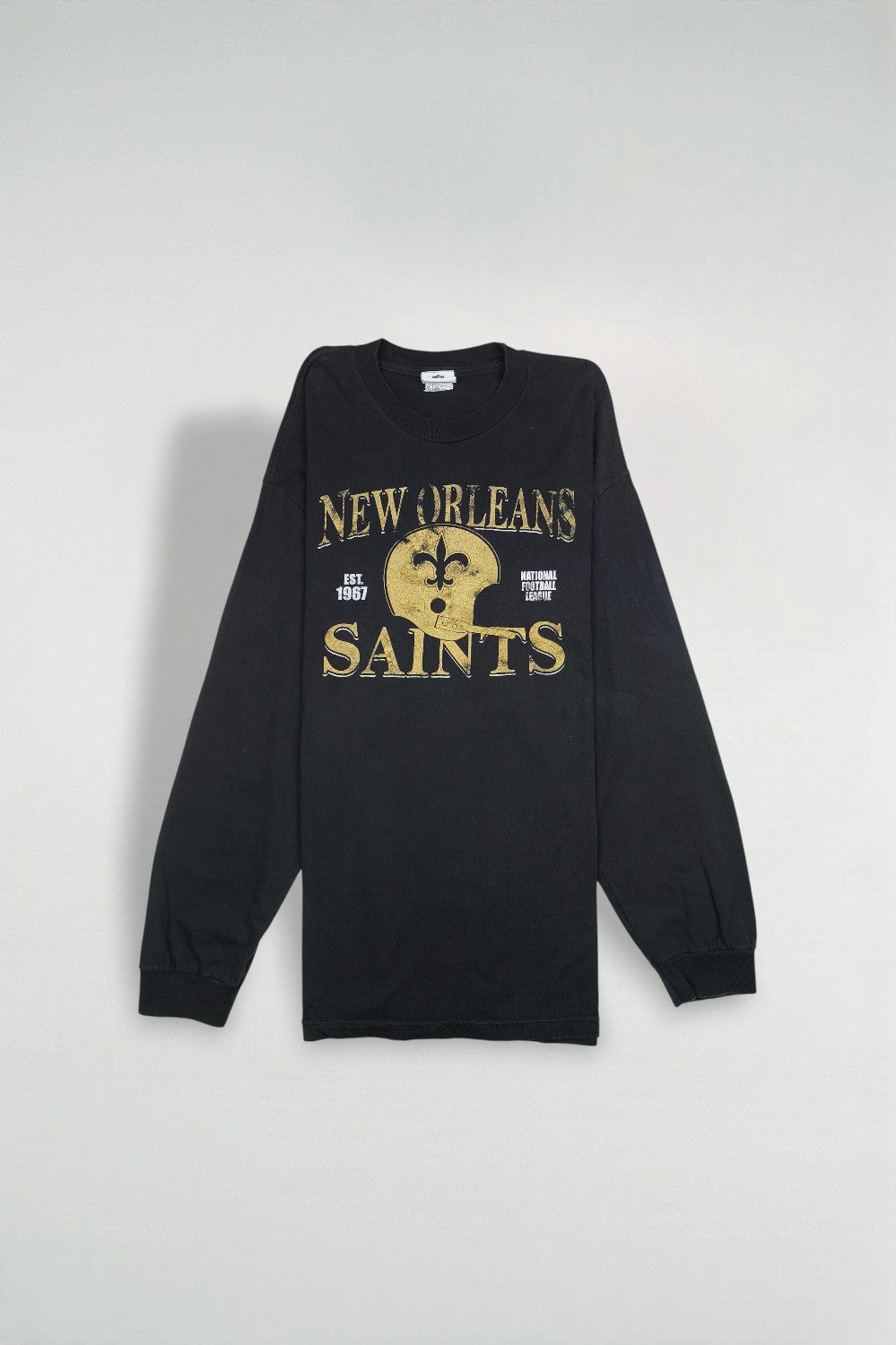Vintage New Orleans Saints NFL Long Sleeve T-Shirt Black | Y2K Sportswear