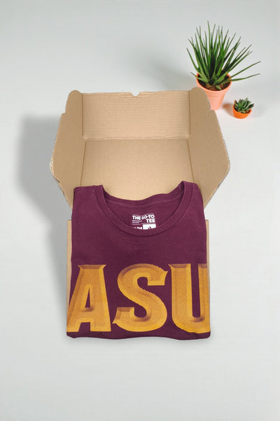 Adidas ASU Logo T-Shirt Burgundy Gold Graphic Tee | Modern Sportswear