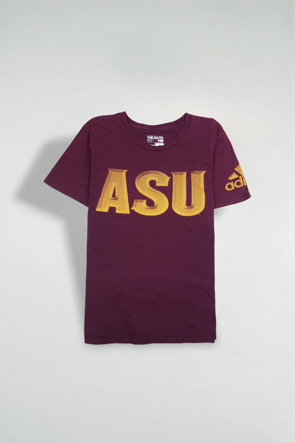 Adidas ASU Logo T-Shirt Burgundy Gold Graphic Tee | Modern Sportswear