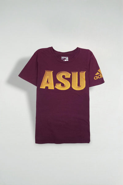 Adidas ASU Logo T-Shirt Burgundy Gold Graphic Tee | Modern Sportswear