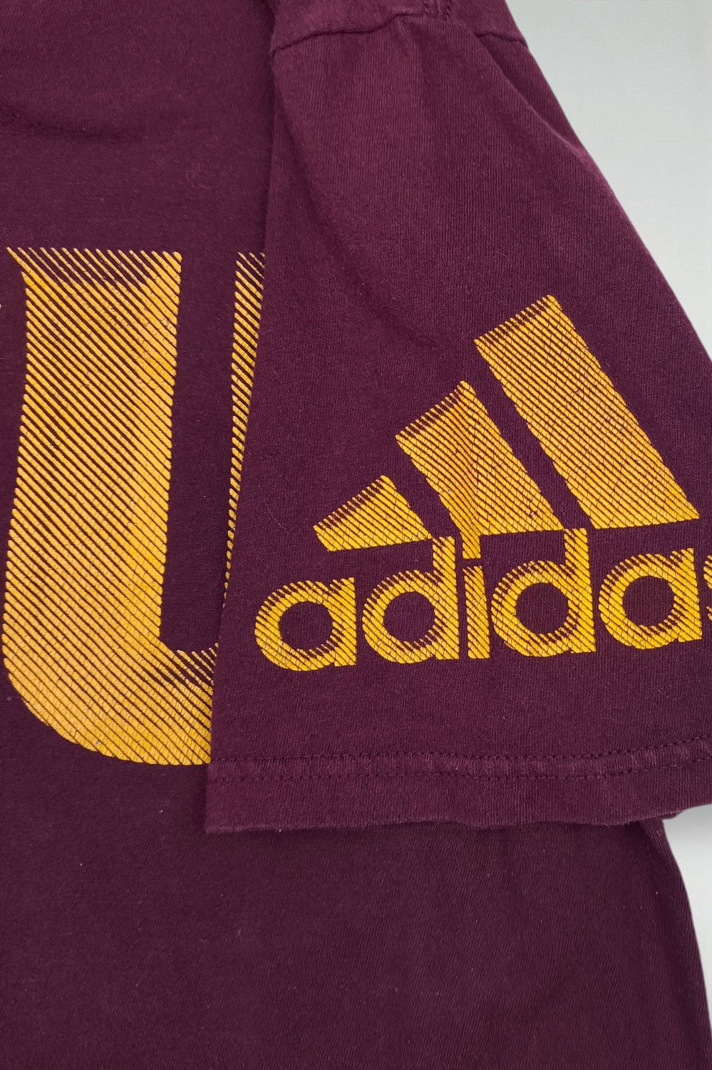 Adidas ASU Logo T-Shirt Burgundy Gold Graphic Tee | Modern Sportswear